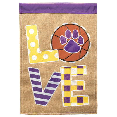 Drapeau de jardin en polyester 18 po x 13 po Basketball Love LA