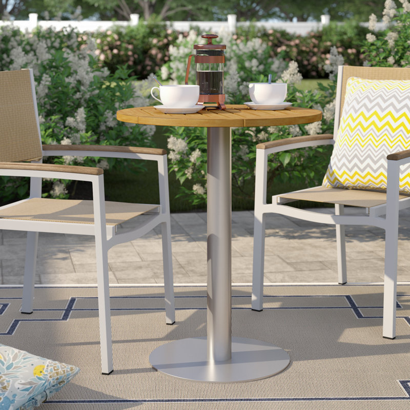 Table bistro Travira, l 24 po x L 24 po, Bois de teck naturel