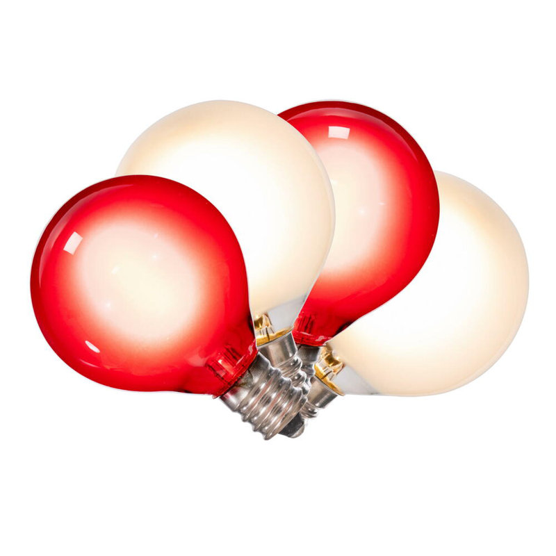 18Lt Red/White LED Glass G40-E12 Filament End-Connecting Set