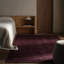 Tapis mauve uni en laine lavable touffeté à la main Pelagia-327528387