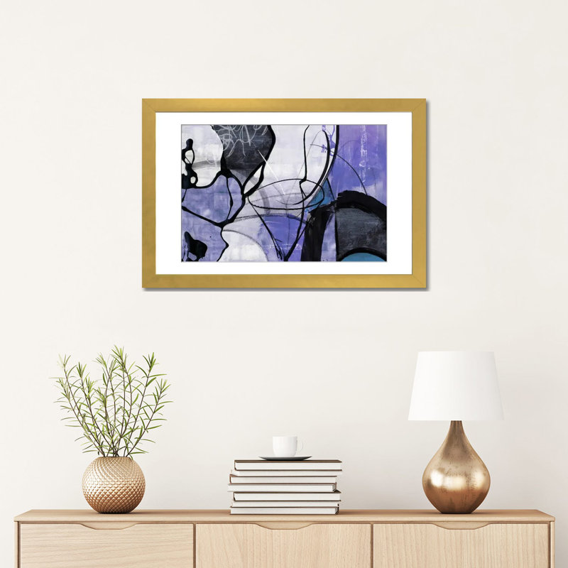Steam - Blue, Black Open Corner Framed, 16" H x 24" W