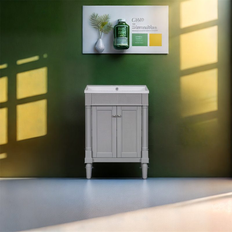 Bathroom Vanity With Top Sink, Gris