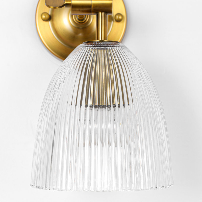 1-Light Modern Ribbed Clear Glass Wall Sconce