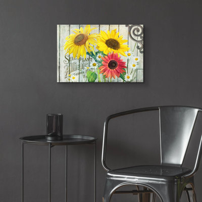 'Farm Seed Sunflowers' by Art Licensing Studio Acrylic Glass Wall Art