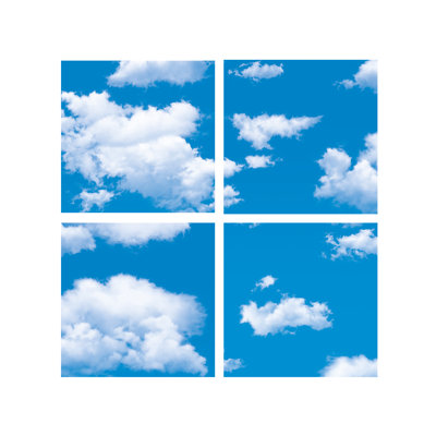 Ener J Sky Cloud 3D LED Panel Light Set 60x60cm 40W 6000K Pack of 6