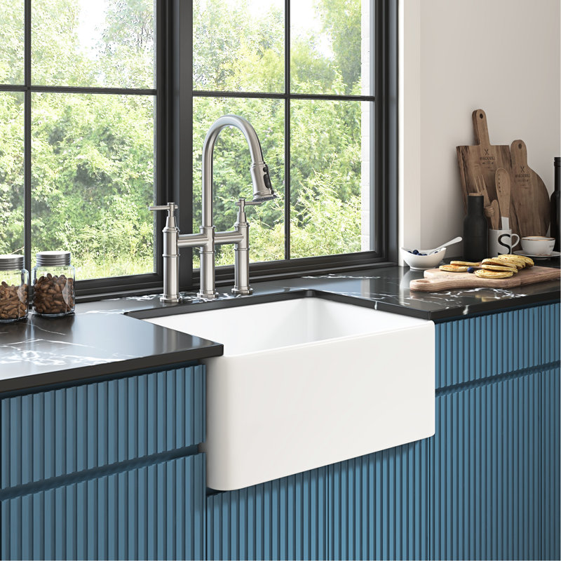 Sink Ceramic White - Deep Apron Undermount Kitchen 18"X10"X24", 58Lb 24"X18"X10",