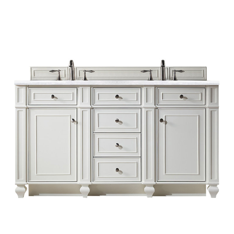 Bristol 60'' W Double Vanity, Bright White, Lime Delight, 8" Widespread