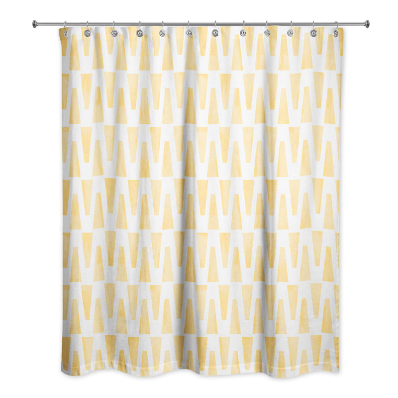  Rideau de douche simple Aiyannah, Jaune