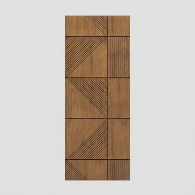 Porte à panneau 96 po Zyra Slab Only Acajou - Contemporain, moderne, brut
