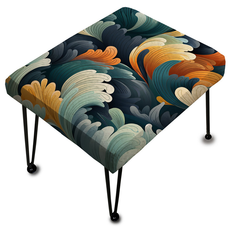 Repose-pieds rectangulaire multicolore Mindful Chaos Coastal Zen