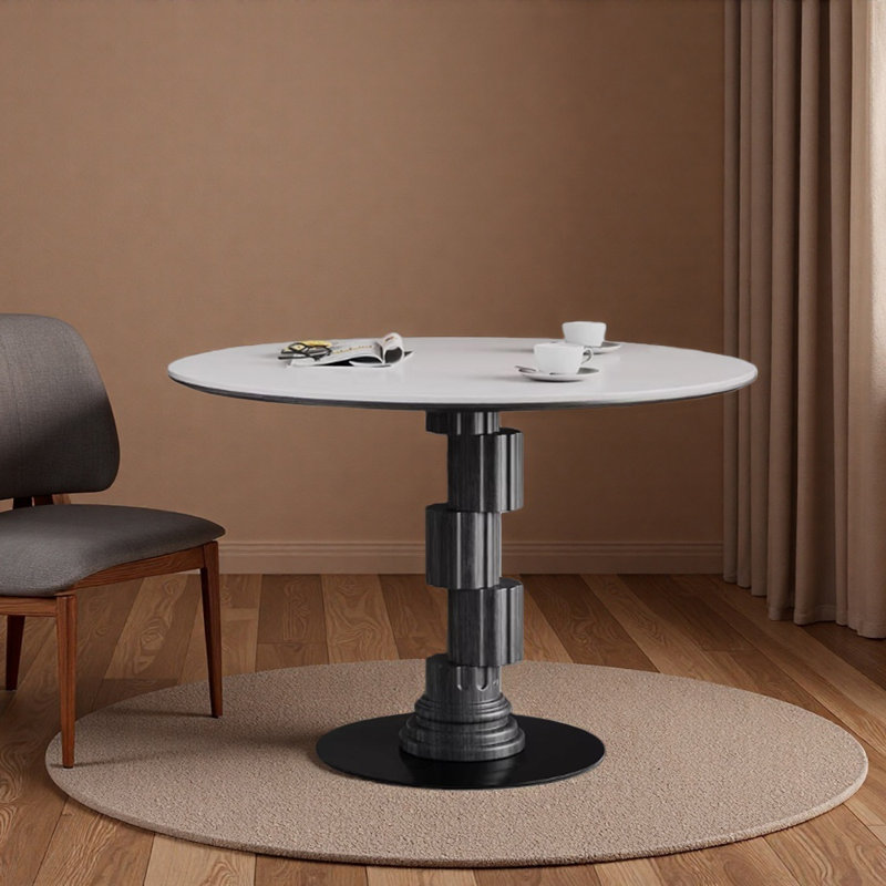 Table ronde Retro Creative, 29.52"H x 43.3"L x 43.3"W, Blanc, Noir