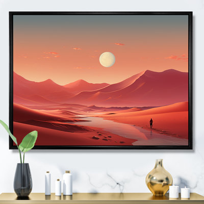 «Crimson Sands Desert Moon Horizon III», art mural désert