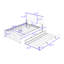 Lit plateforme tapissier avec lit gigogne-129915136