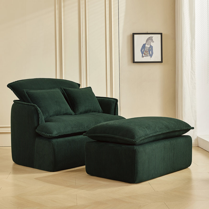 Fauteuil convertible polyvalent avec repose-pieds pour espaces compacts, Vert