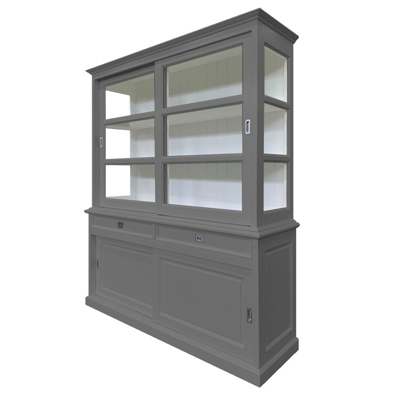 Tatum Display Cabinet, Mouse Grey