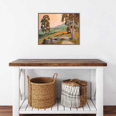 «Poppy Hill Path and Trees» par Ed Penniman, reproduction d'art sur toile encadrée