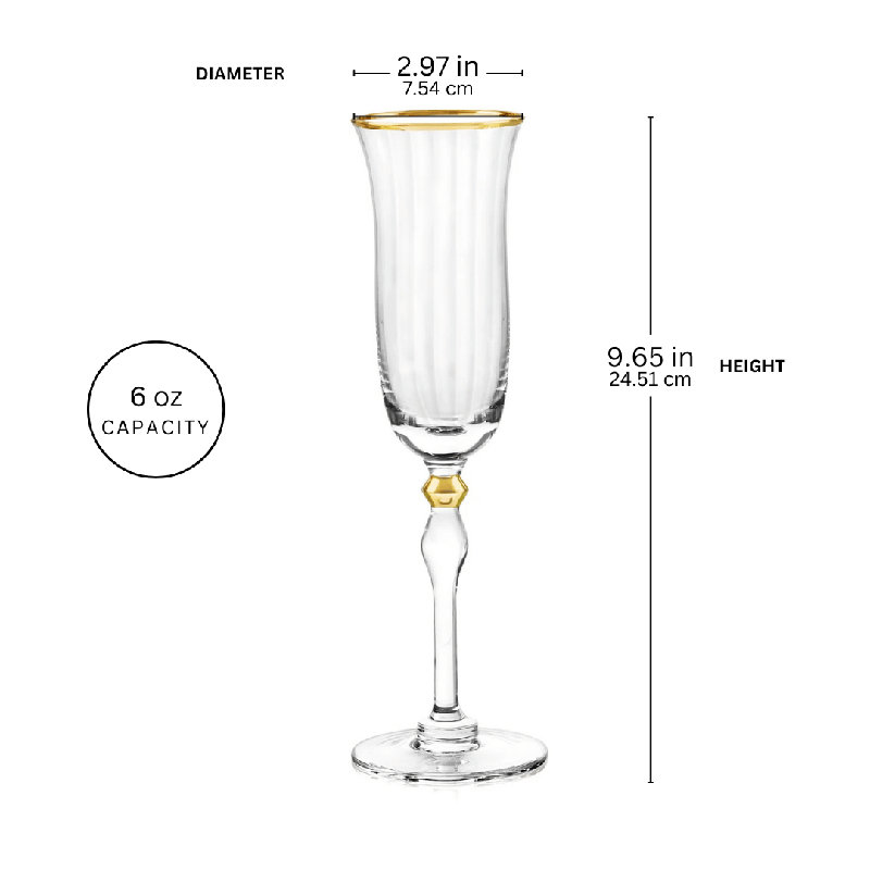Salem 6 oz. Flûte en verre, Or