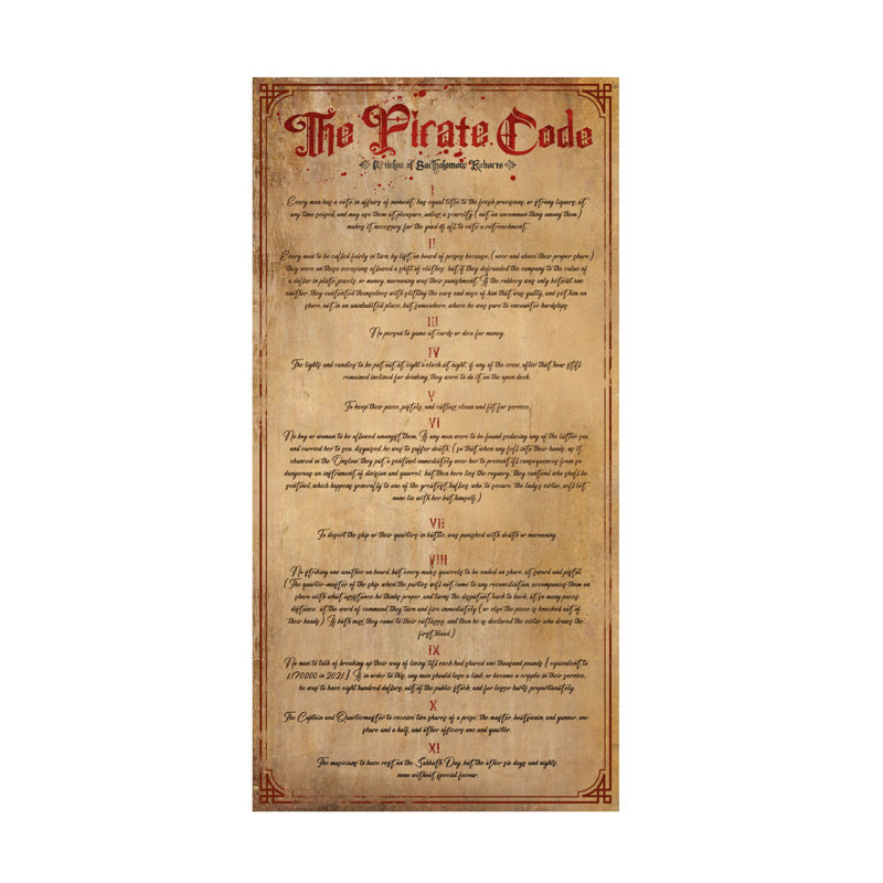 Porter Hastings The Pirates Code Canvas Art, 24" H x 12" W