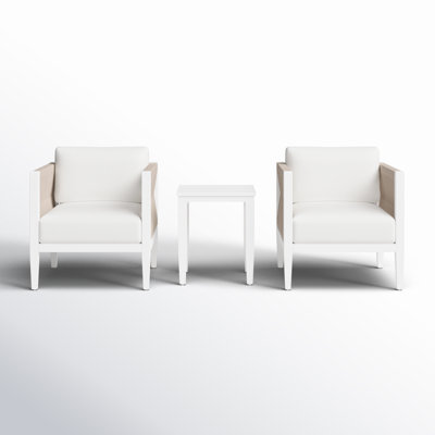 Lilah White 3-Piece Aluminum Side Chairs and Side Table