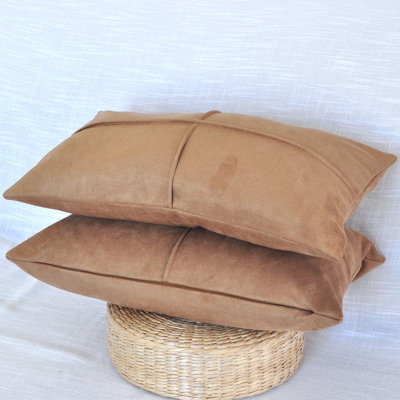 MicroSuede Throw Pillow , Faux Suede Cushion (Pack of 2)