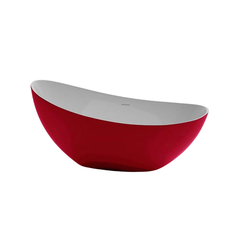 59'' W 31.5'' H Tub & Shower Kit, Red