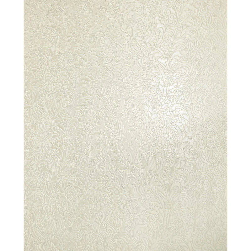Rouleau de papier peint gaufré ivoire beige