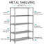 Étagère métallique robuste de 120 cm (47,2 po), 5 niveaux réglables, pour rangement commercial, garage, entrepôt, cuisine et réserve, chromée-46427019-48285991