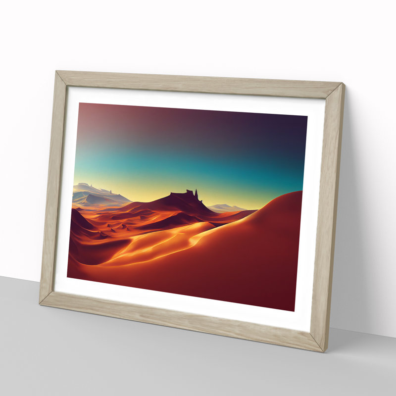 Charming Desert - Framed Print, 25cm H x 34cm W x 2cm D, Oak Framed