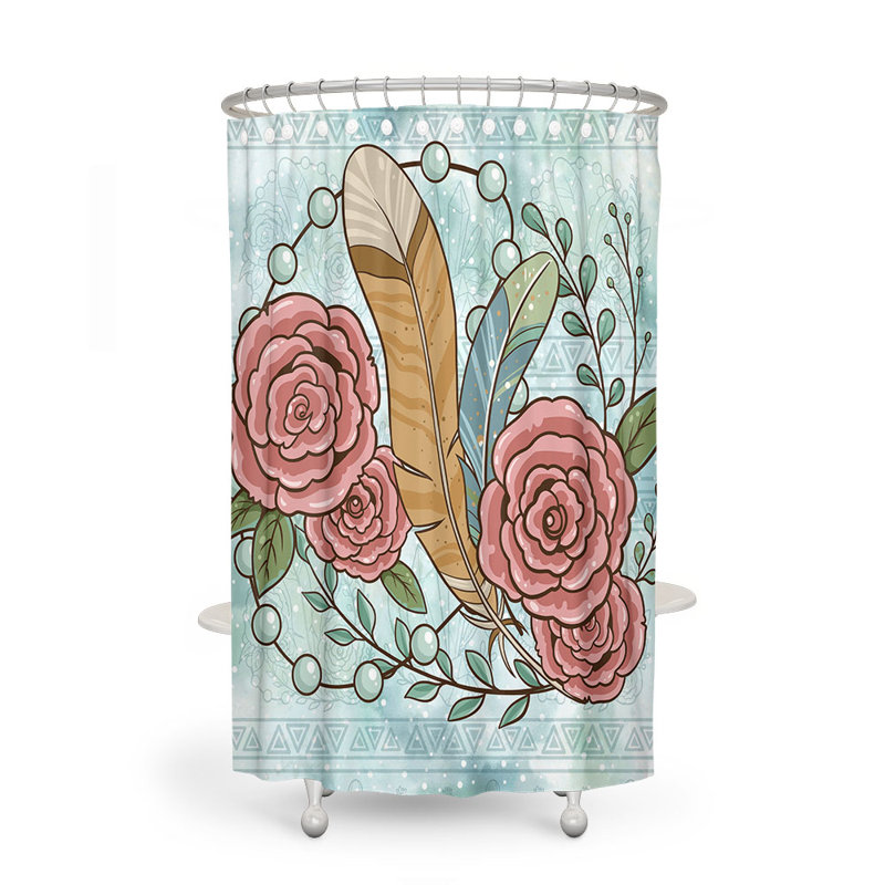 Floral Shower Curtain, 70" H x 93" W