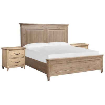Queen Panel Bed With 2 Nightstands