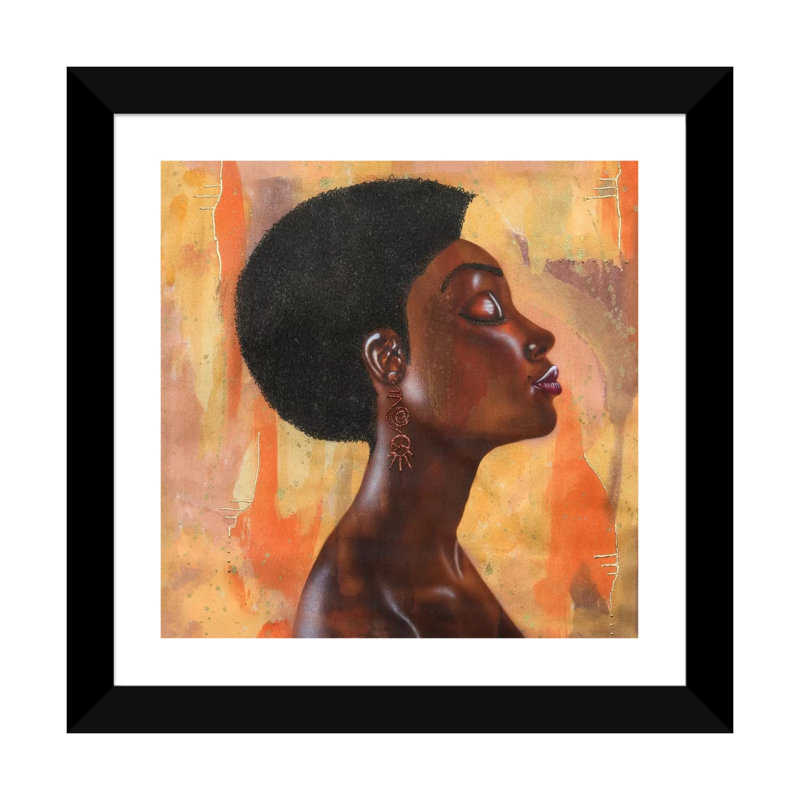 Impression « I luv My Hair » par Fred Odle, H 16 po x l 16 po x p 1 po, Papier encadré noir, Blanc