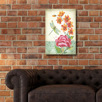 «Summertime Botanicals 3» par Jean Plout, art mural en verre acrylique, 16 po x 24 po