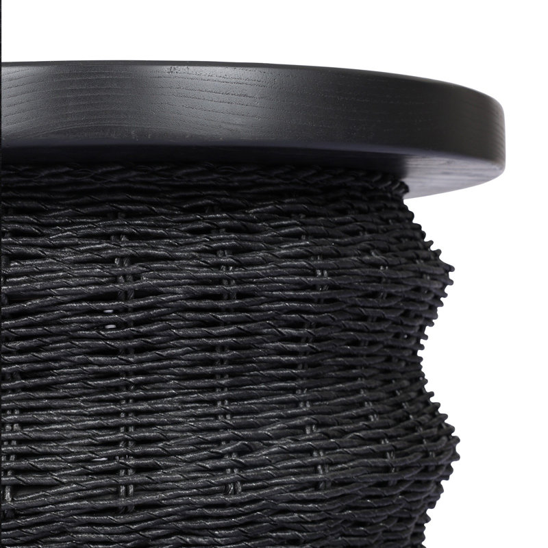 Brailey End Table-Smoked Natural Sungkai, Black Stained Sungkai