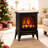 Indoor Freestanding Electric Stove Heater in Deep Black, 14.25 x 9.5 x 18 Inches