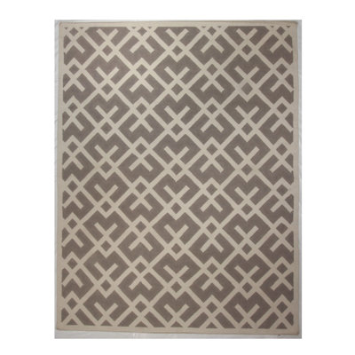 Flatweave Geometric Area Rug in Gray