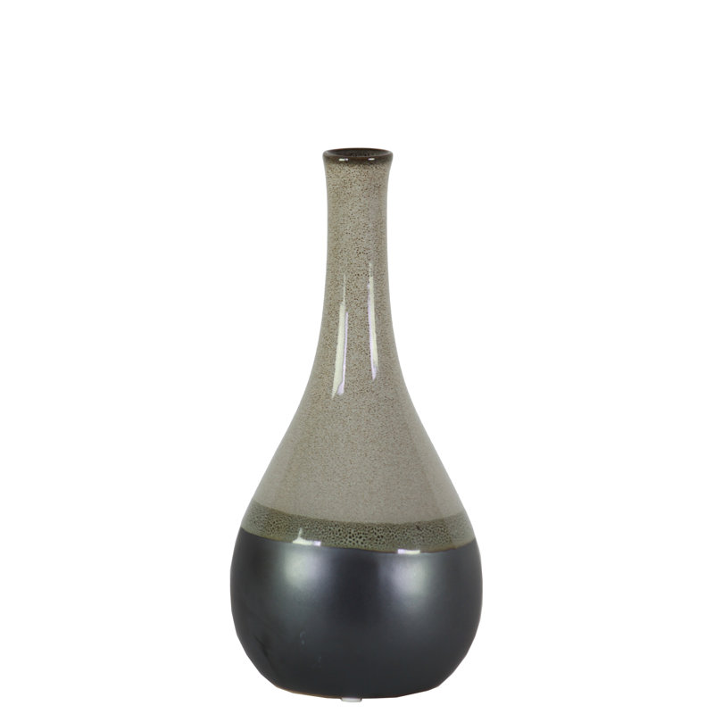 Perrodin Stoneware Table Vase, 11.25" H x 5.25" W x 5.25" D, Gray