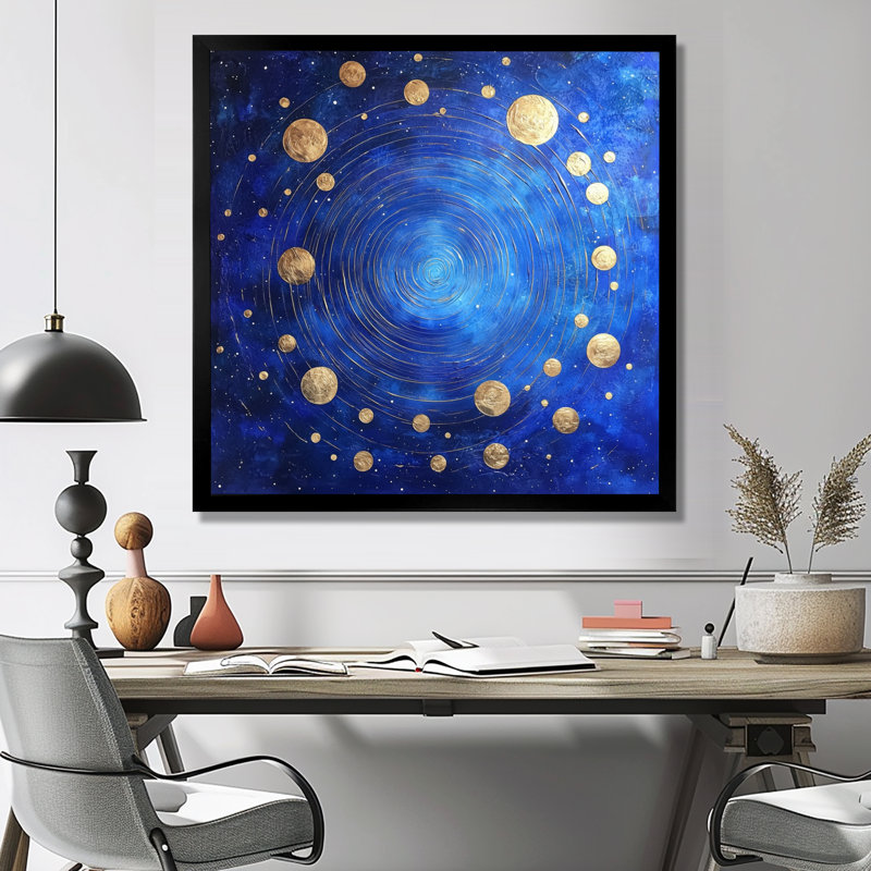 Planètes dans le système solaire dans l'espace I - Reproduction d'art mural espace, Noir, H 16 po x l 16 po