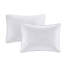 Couvre-lit double / grand en blanc - 3 pièces, réversible, microfibre douce, 2 taies décoratives, rembourrage, lavable à la machine-117361731-117361734
