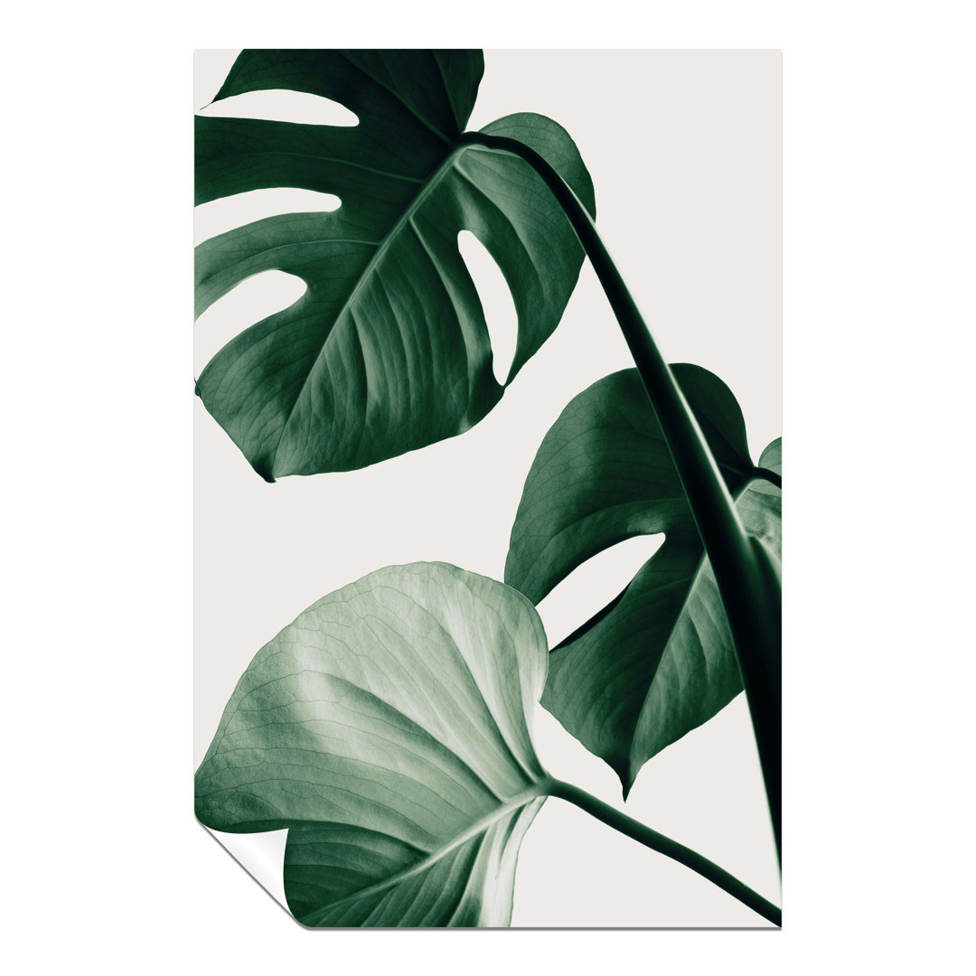 Panther Print Fine Art Prints Green Monstera Plant Leaves Artistic Unframed Poster, Pictures For Home Walls, Bedroom, Living Room & Bathroom Decor