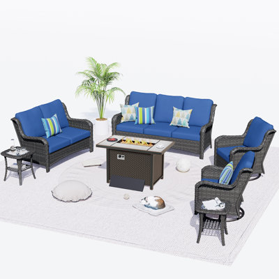 7 - Person Patio Conversation Set with Cushions