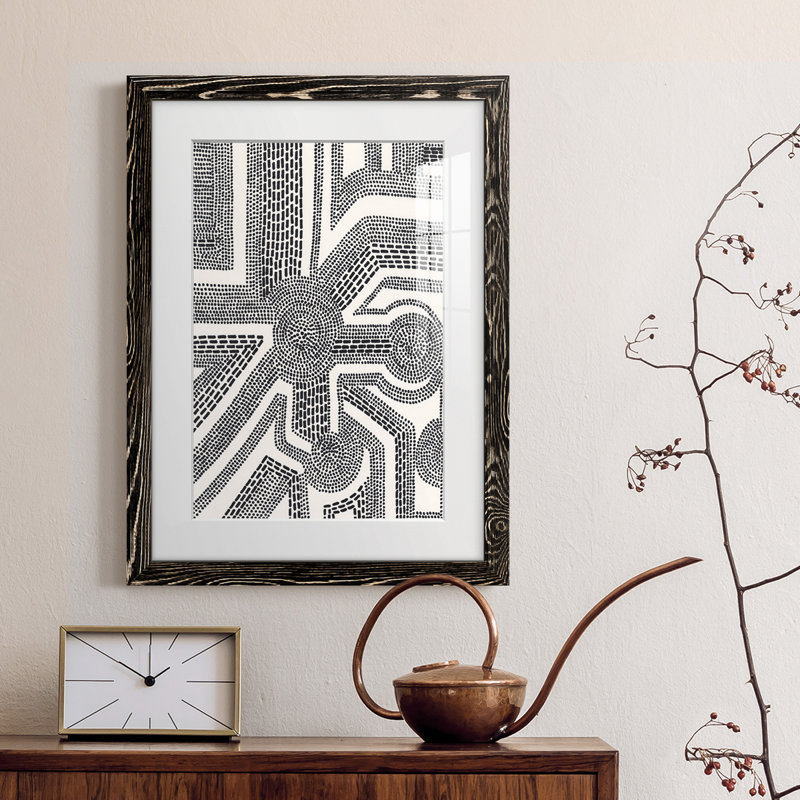 " Dots And Dashes II ", Black Framed, 24" H x 20" W x 1" D