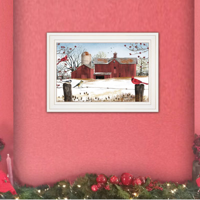 «Winter Friends» par Billy Jacobs - reproduction d'art sur papier encadrée