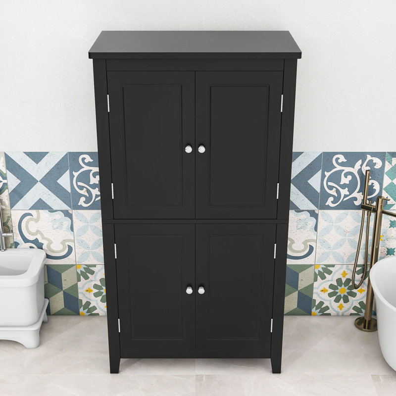 Armoire de rangement élégante avec tablettes de rangement, Noir