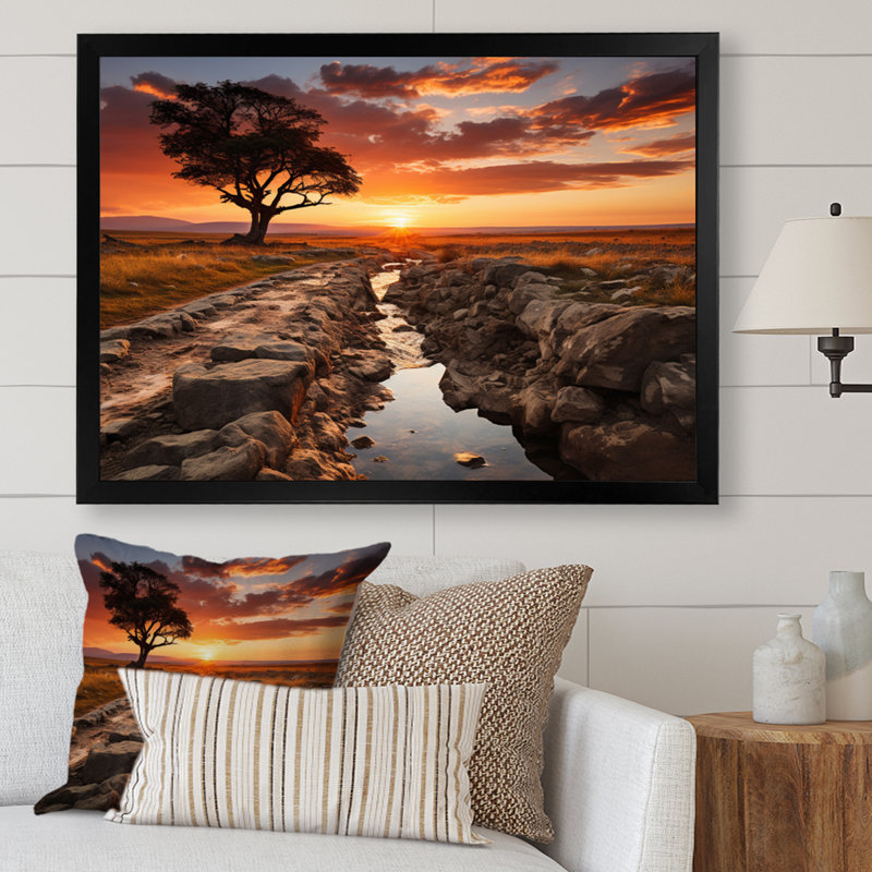 Parc national du Serengeti, Tanzanie II, H 34 po x l 44 po x P 1,5 po, Cadre simple noir