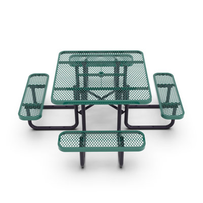 Hadleigh Commercial Grade Expanded Mesh Metal Outdoor Picnic Table