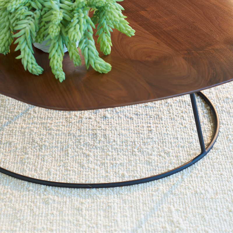 Astrakan Flatweave Wool Area Rug in Beige