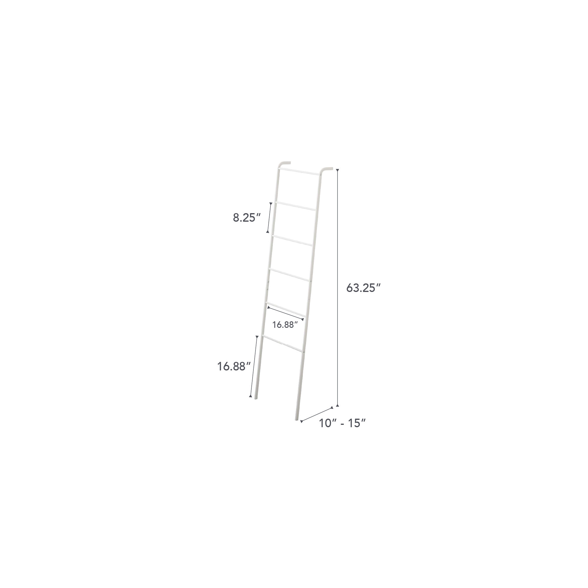 Yamazaki Home Leaning Ladder Rack, Steel, White
