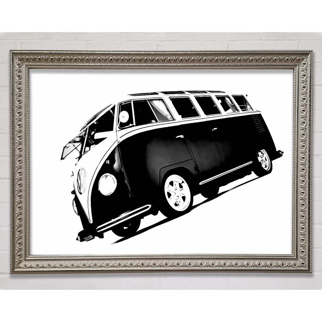 VW Camper Van N Gerahmter Druck