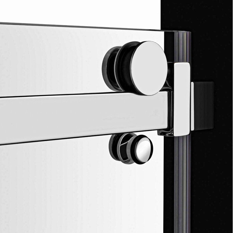 Porte de baignoire coulissante réversible simple sans cadre de 56 à 60 po Bermuda, Chrome chrome