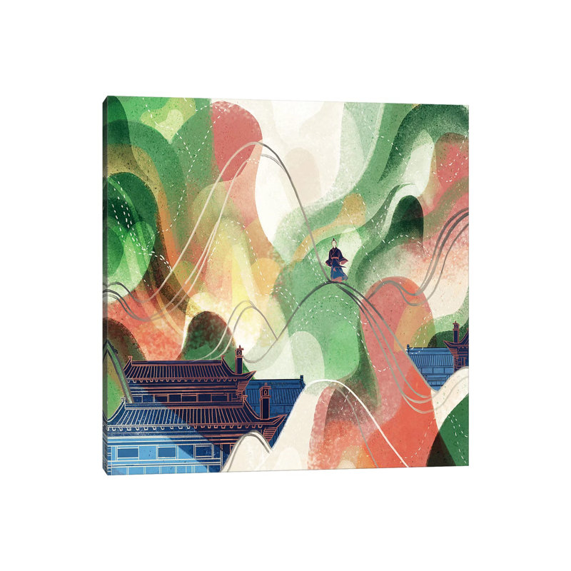Flowing Mountain 1 Piece Painting on Canvas, 45.72 cm H x 45.72 cm W x 1.91 cm D, Wrapped Canvas